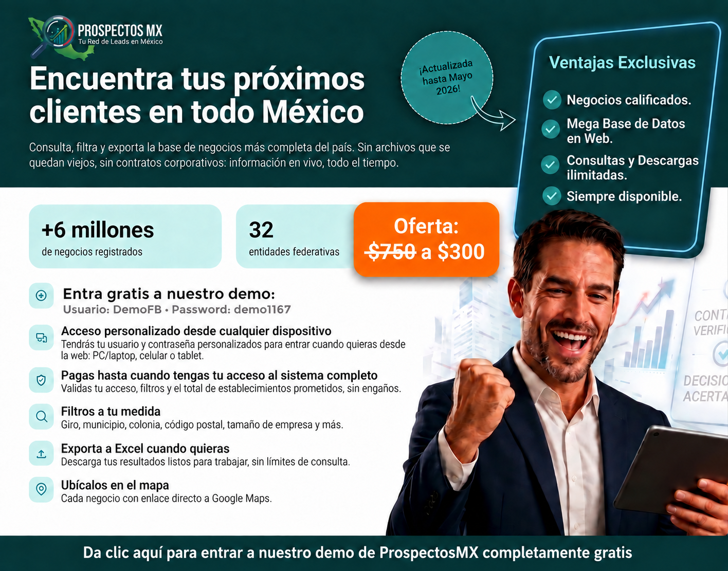 ProspectosMX: base de datos de más de 6 millones de negocios en México